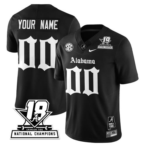 BAMA 18x-Time National Champions Gothic Vapor Limited Custom Jersey