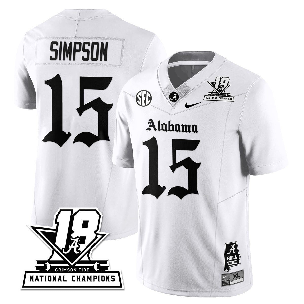 BAMA 18x-Time National Champions Gothic Vapor Limited Jersey