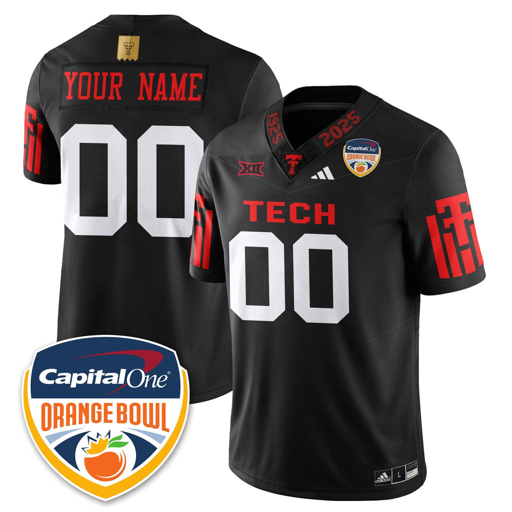 TTU Vapor Limited Football Jersey - Orange Bowl - Stitched