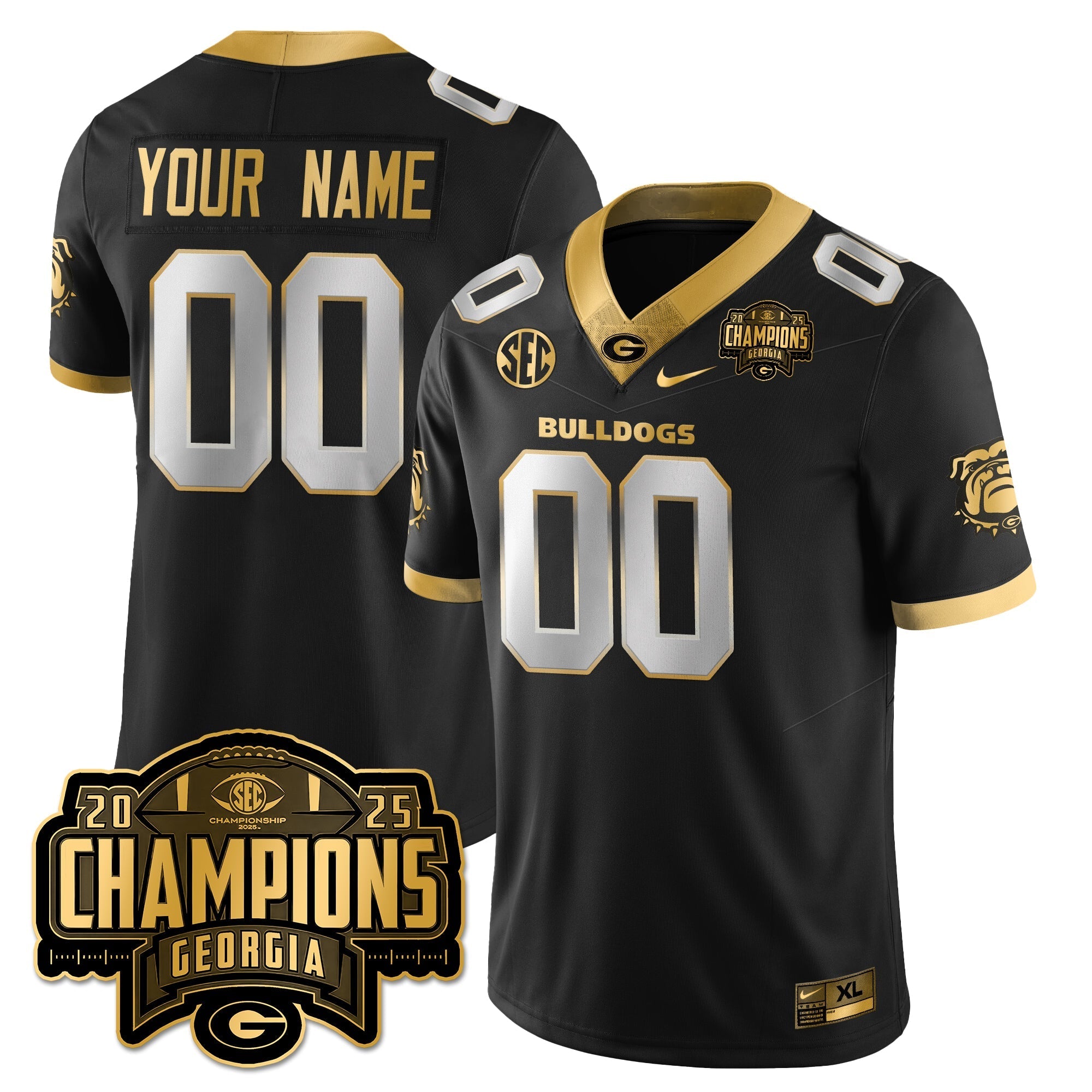 UGA Vapor Limited Gold Jersey - SEC Football Champions