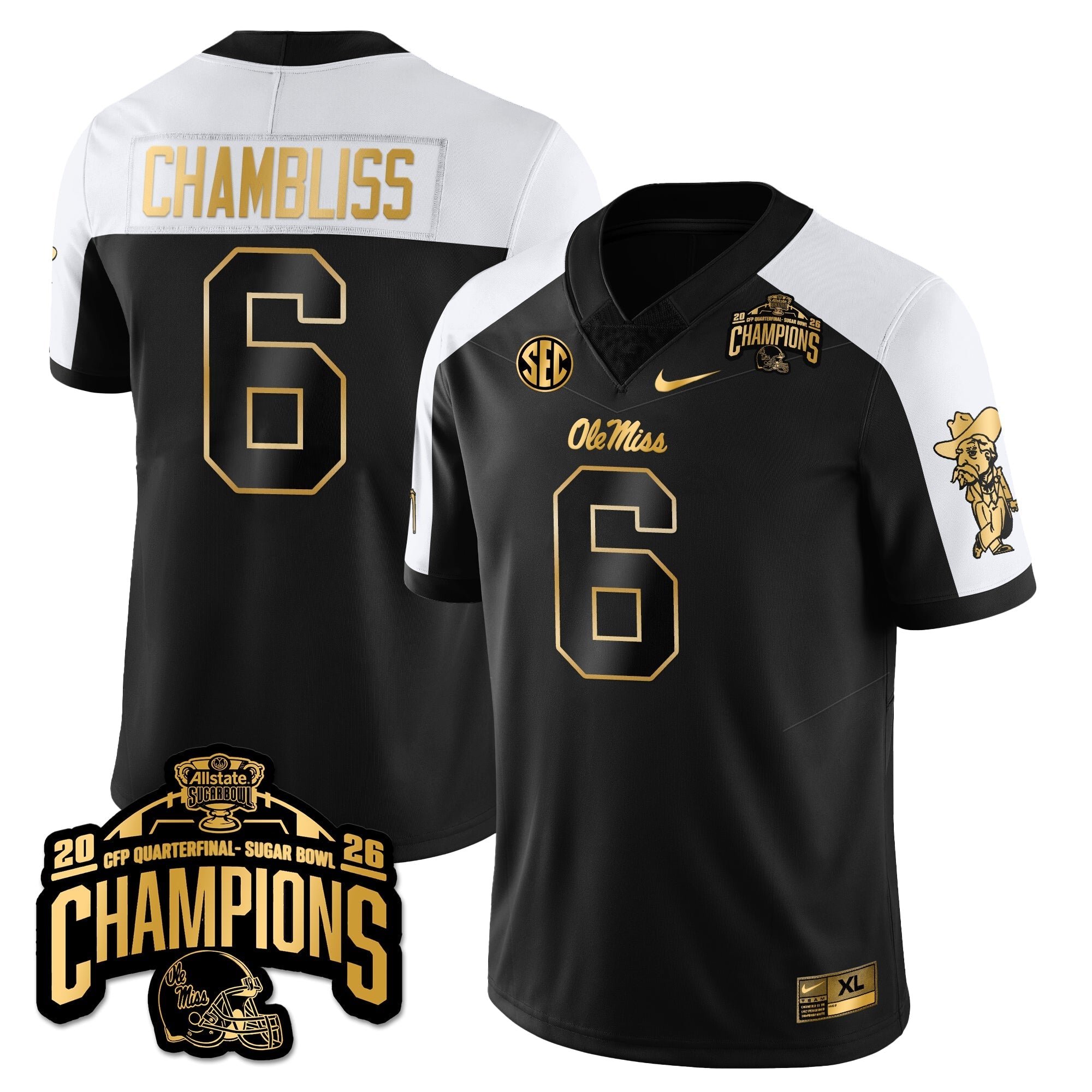 OMB Football Vapor Limited Gold Jersey - Allstate Sugar Bowl Champions