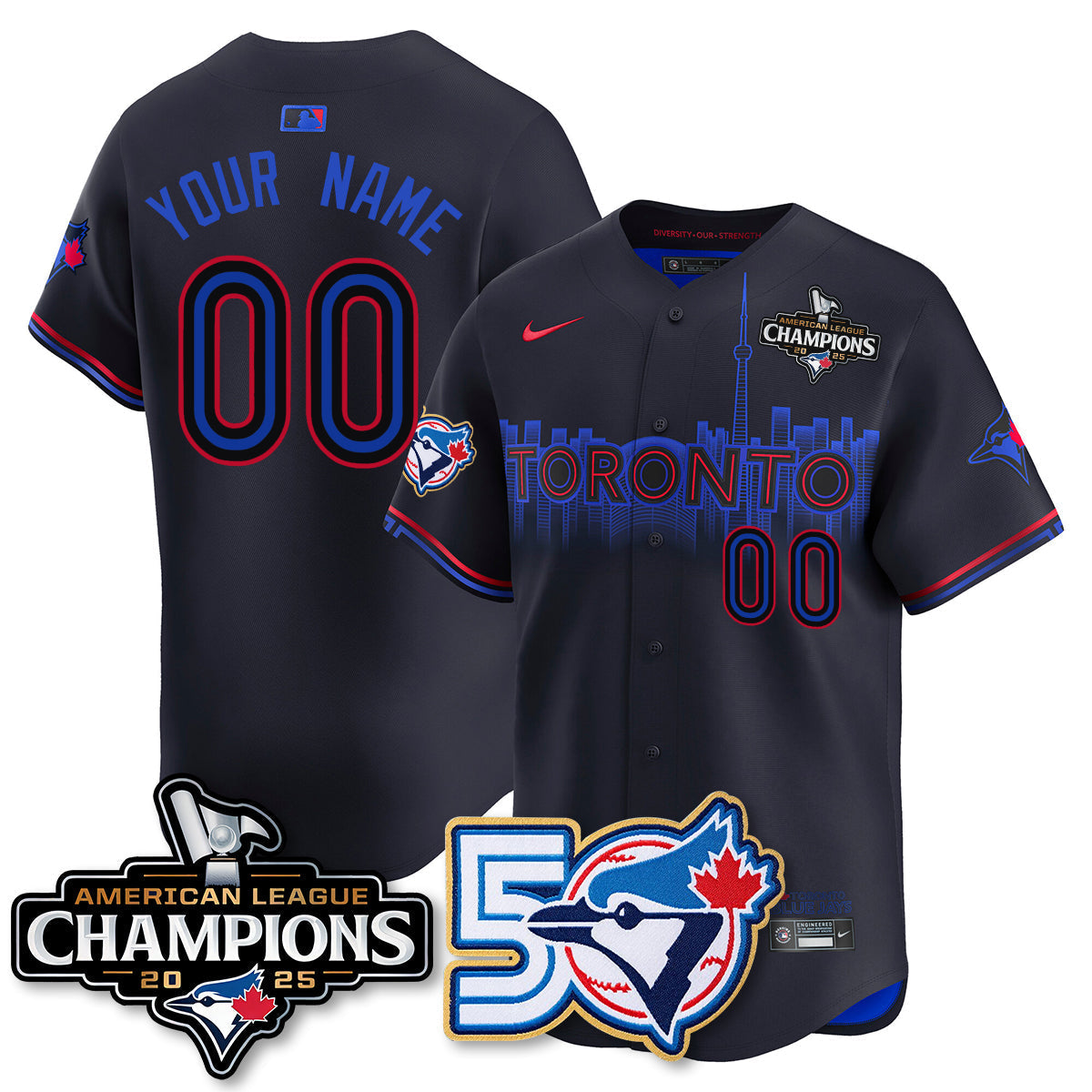 TOR 2025 American League Champions Vapor Limited Jersey - 50th Season - Stitched