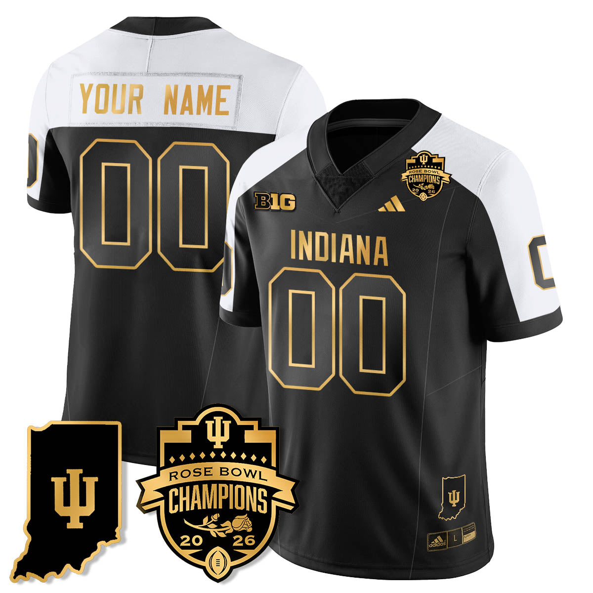 Custom IND Vapor Limited Football Gold Jersey - Rose Bowl Champions