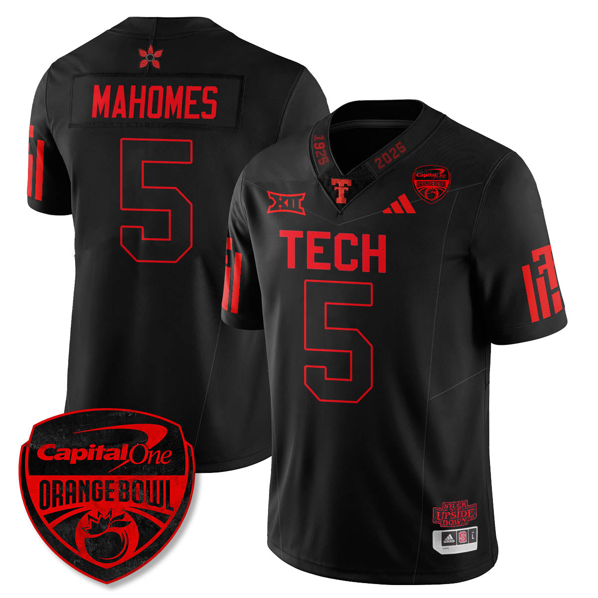 TTU Stranger Things Vapor Limited Football Jersey - Orange Bowl - Stitched