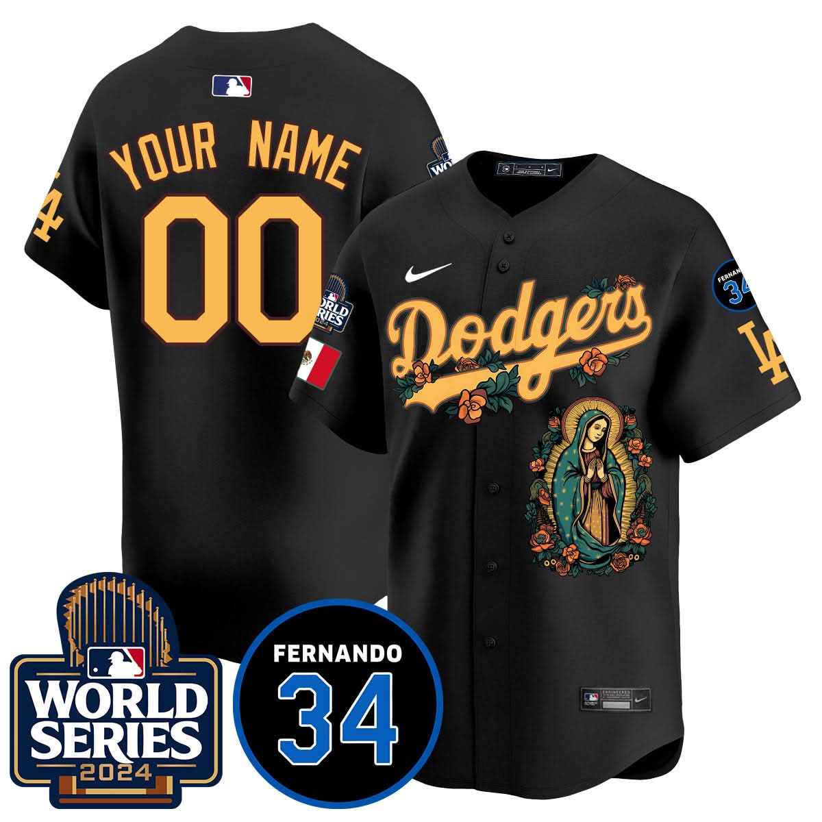LAD Guadalupe - Fernando Valenzuela Memorial Custom Jersey - Printed