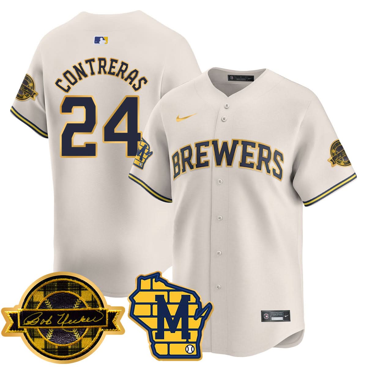 MB 2025 Limited Gold Jersey - Bob Uecker Patch - Stitched