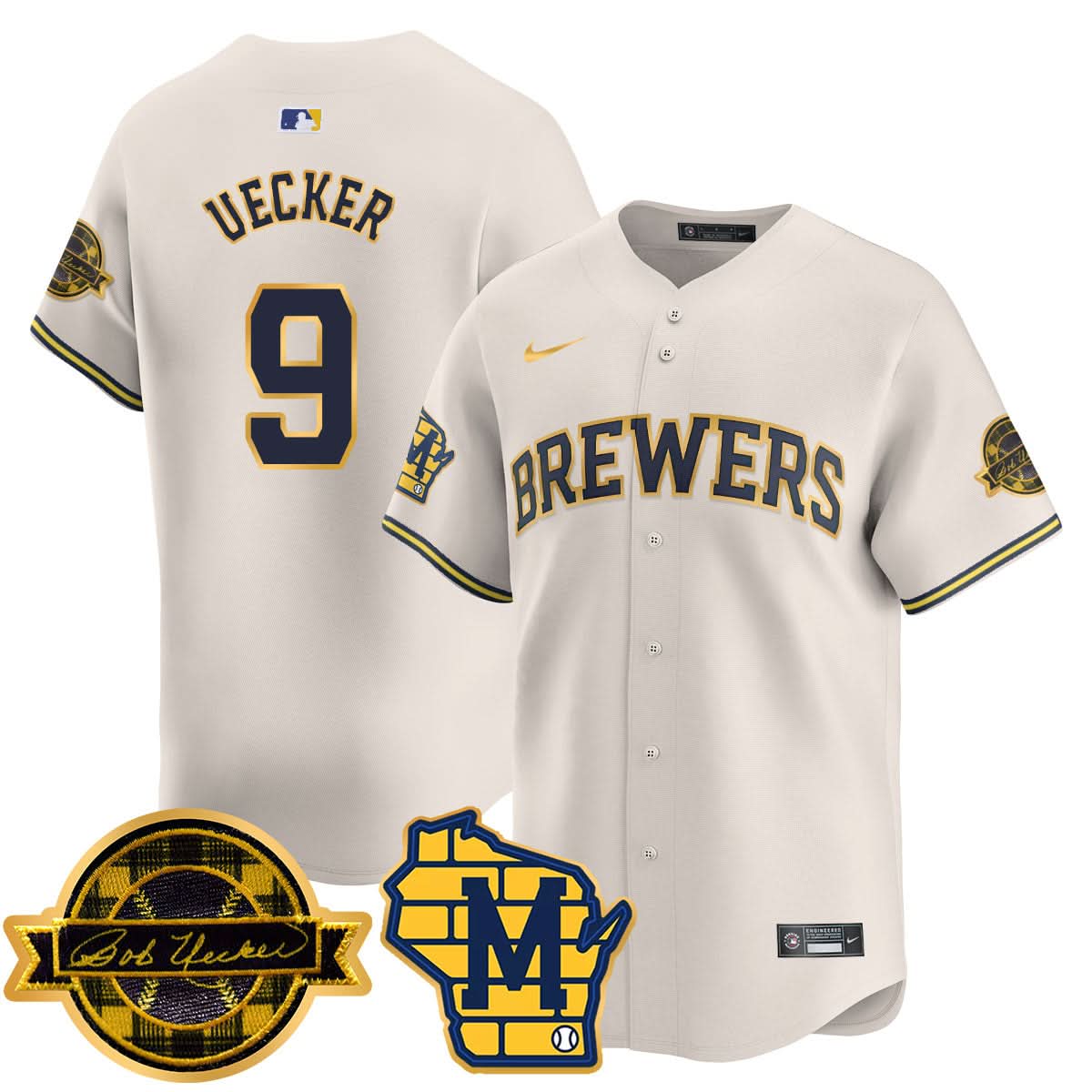 MB 2025 Limited Gold Jersey - Bob Uecker Patch - Stitched