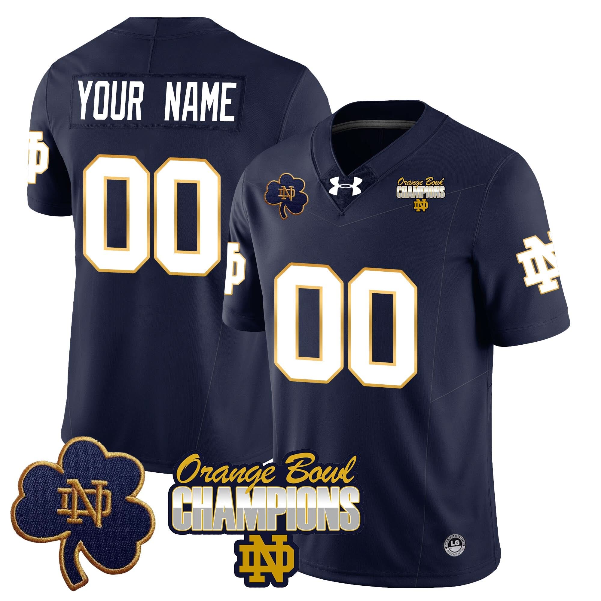 Custom NDFI 2025 Orange Bowl Champions Jersey