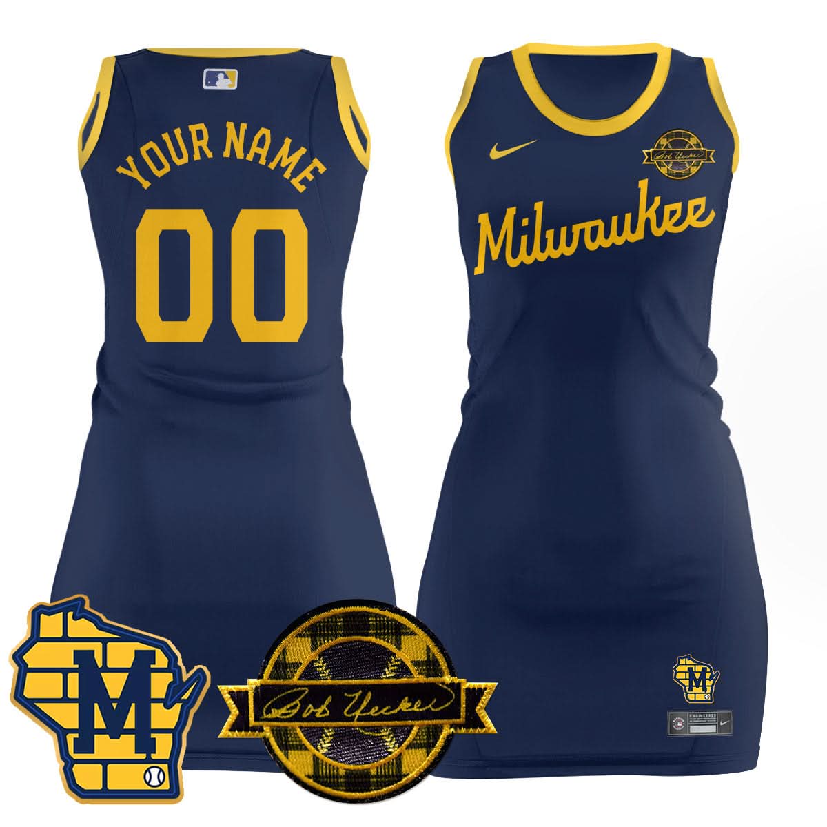 MB Limited Custom Jersey Dress - Bob Uecker Patch - Stitched