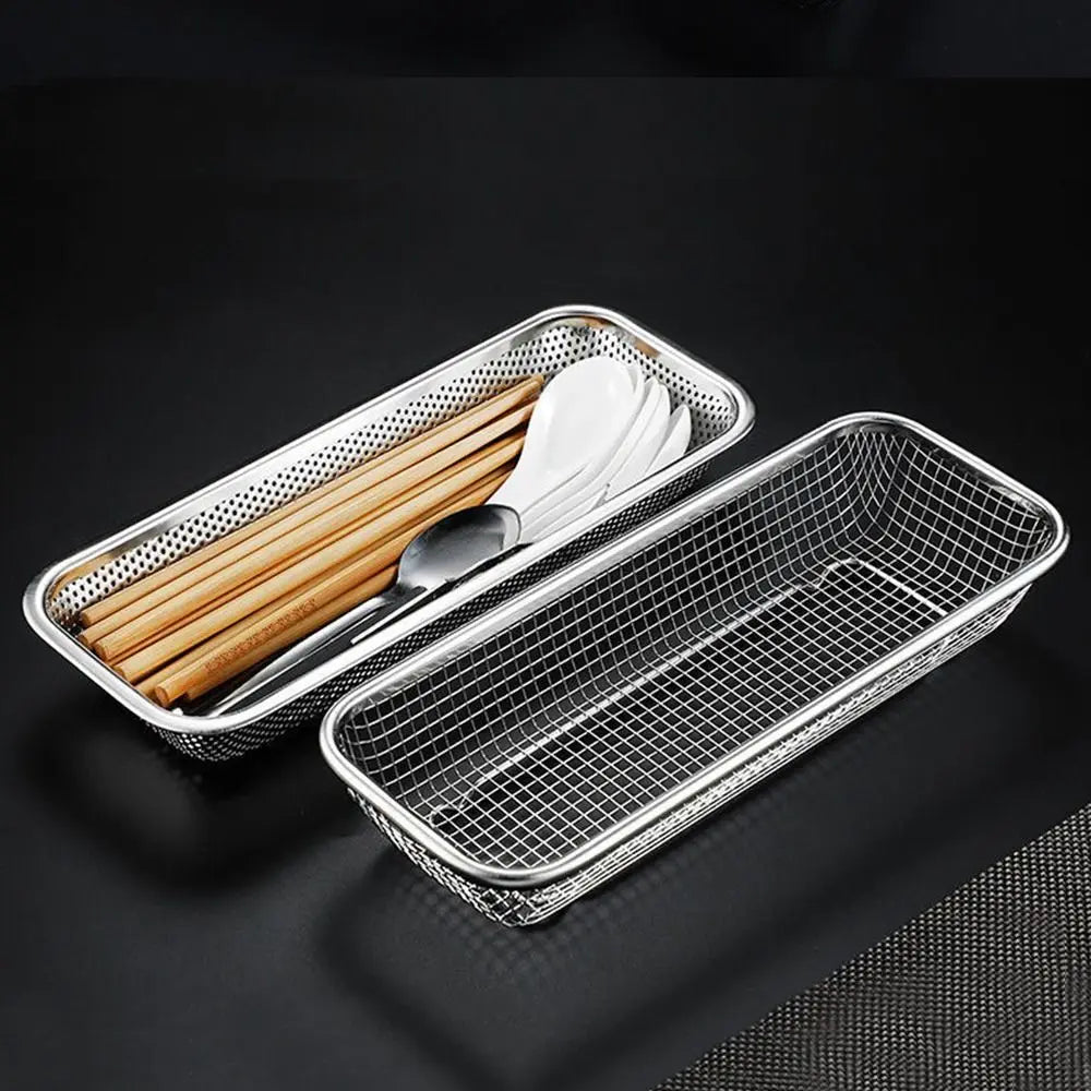 Stainless Steel Vegetable Washing Basin Drain Basket Square Fruit Platter Storage Baskets Kitchen Supplies