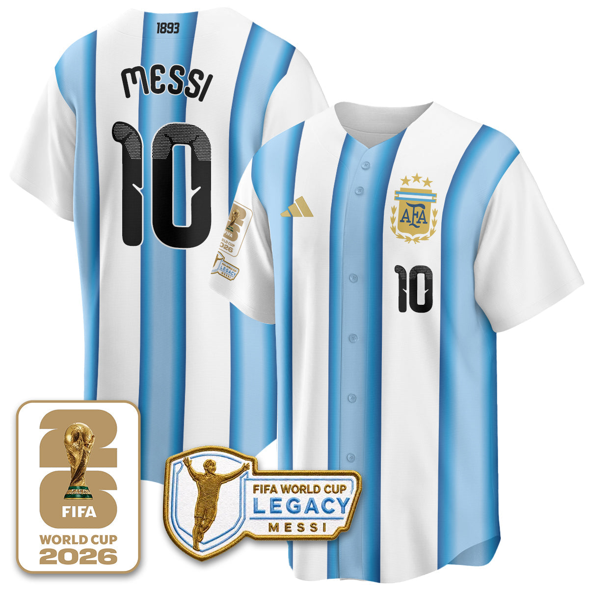 Argentina Soccer National Team x Baseball Vapor Limited Jersey - Stitched