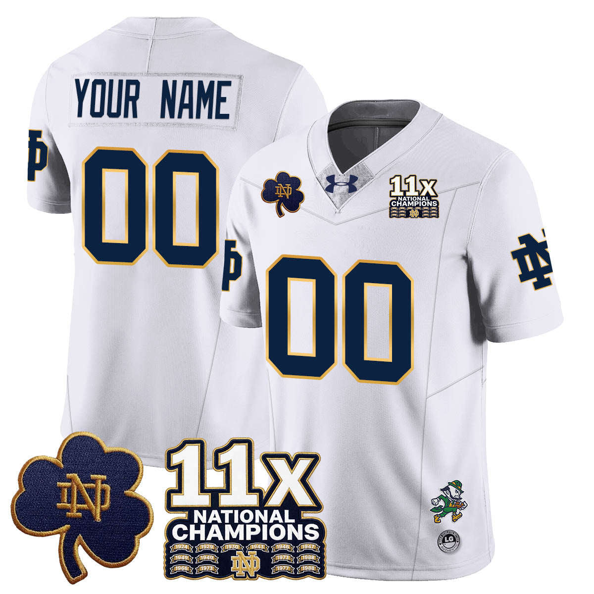 Custom ND 11x-Time National Champions Vapor Limited Jersey