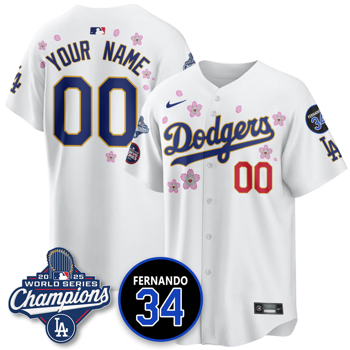 LAD Tokyo 2025 World Series Champions Custom Jersey - Stitched