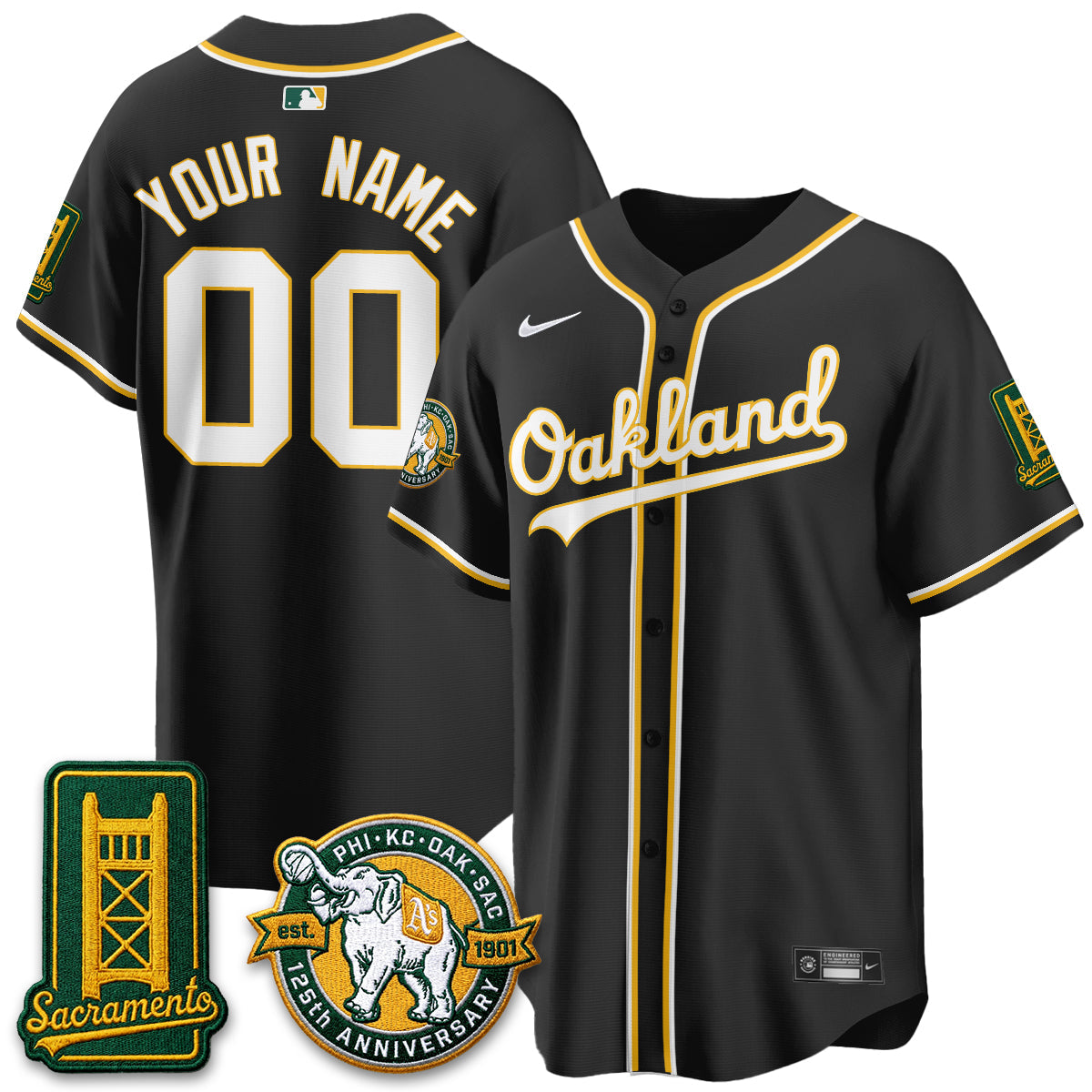 OAK 2026 Black Out Style - Celebrating 125 Years -  Limited Vapor Custom Jersey - Stitched
