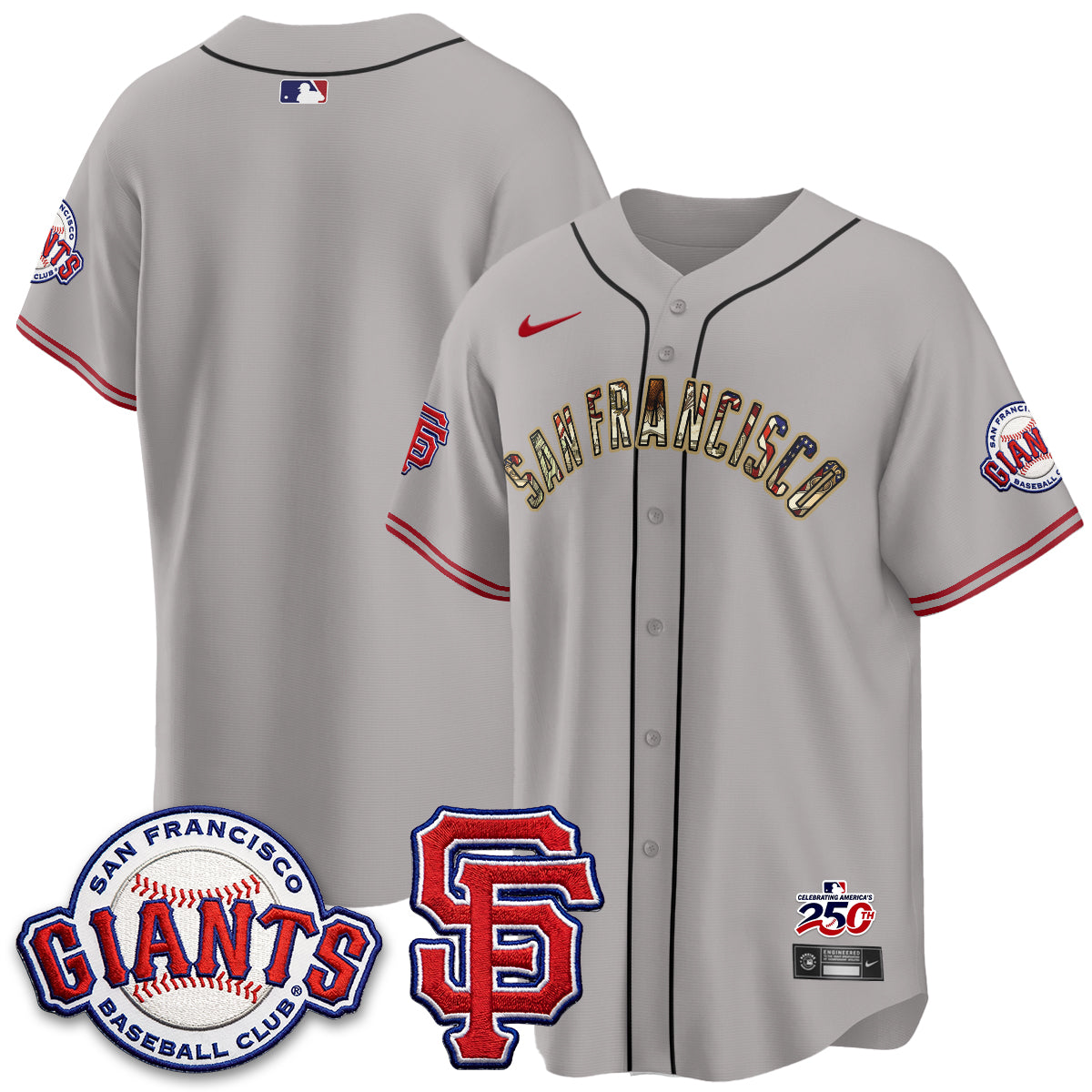 San Francisco Giants2026 Independence Day USA Jersey - Stitched