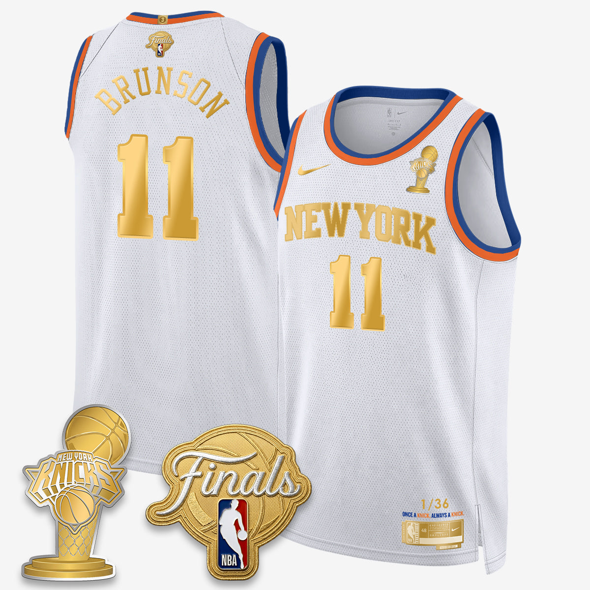 Jalen Brunson NYK 2026 Basketball  Finals Champions Gold Standard Basketball Jersey - Limited Edition - Stitched