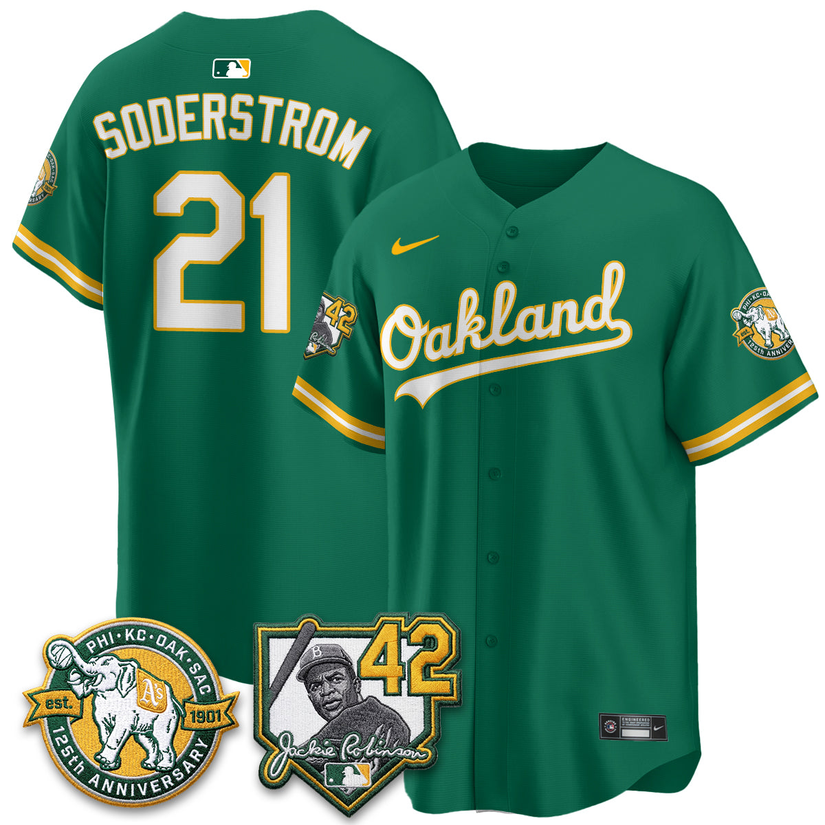 OAK 2026 Jackie Robinson Day - Celebrating 125 Years Limited Vapor Jersey - Stitched