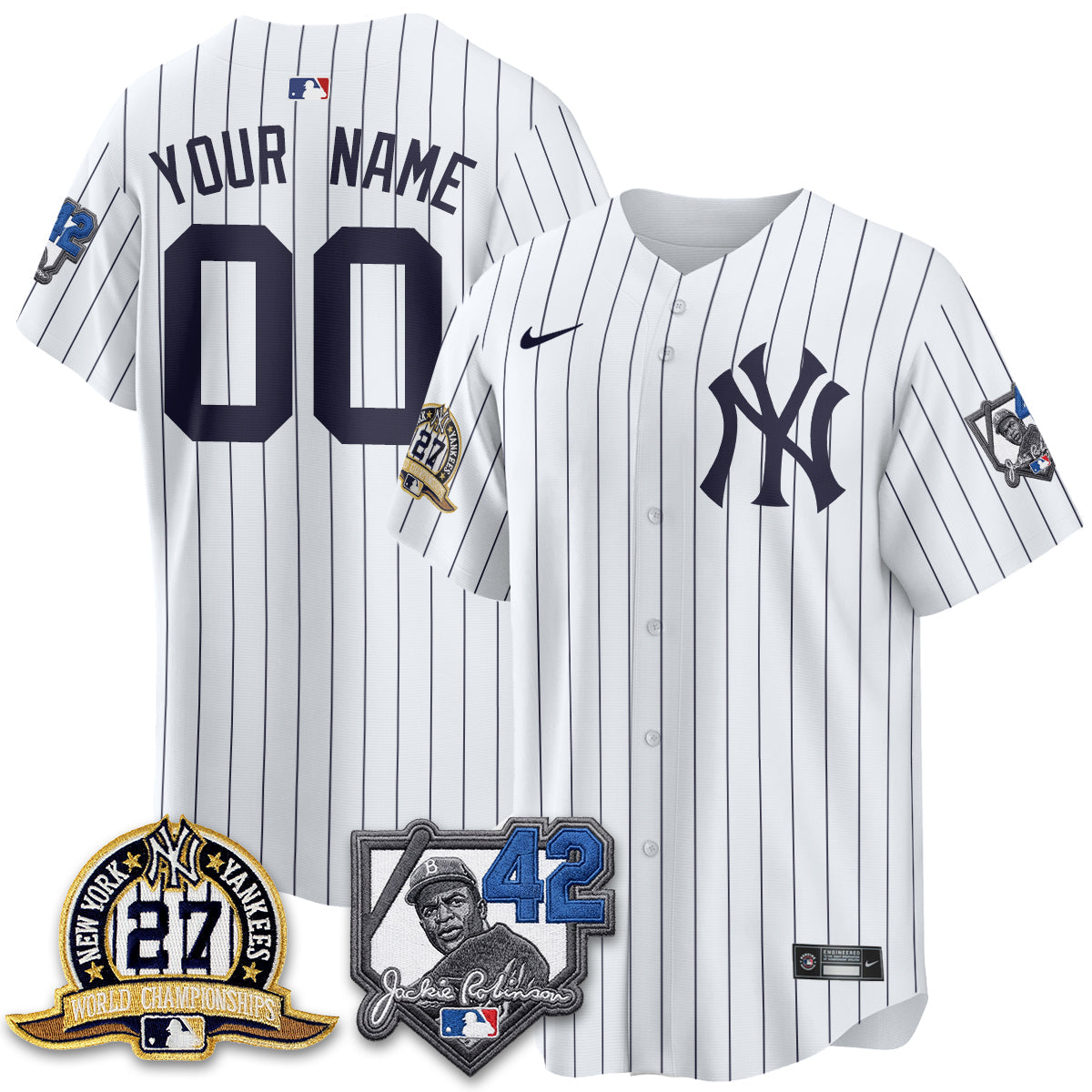 NYY 2026 Jackie Robinson Day Vapor Limited Custom Jersey - Stitched