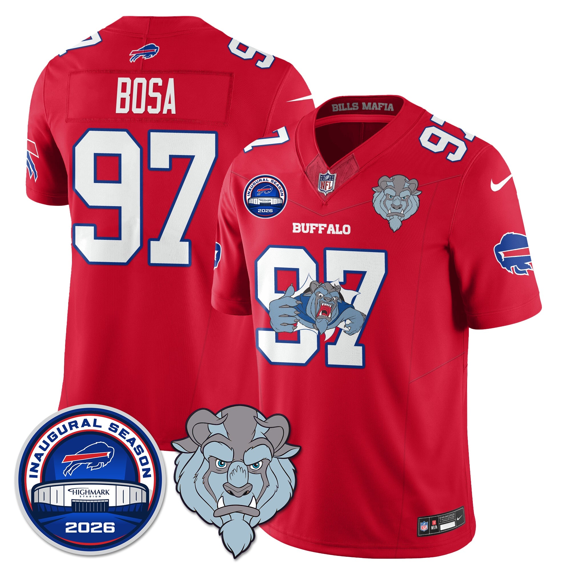 BUF x Hairy Blue Beast Edition Vapor Jersey - Stitched