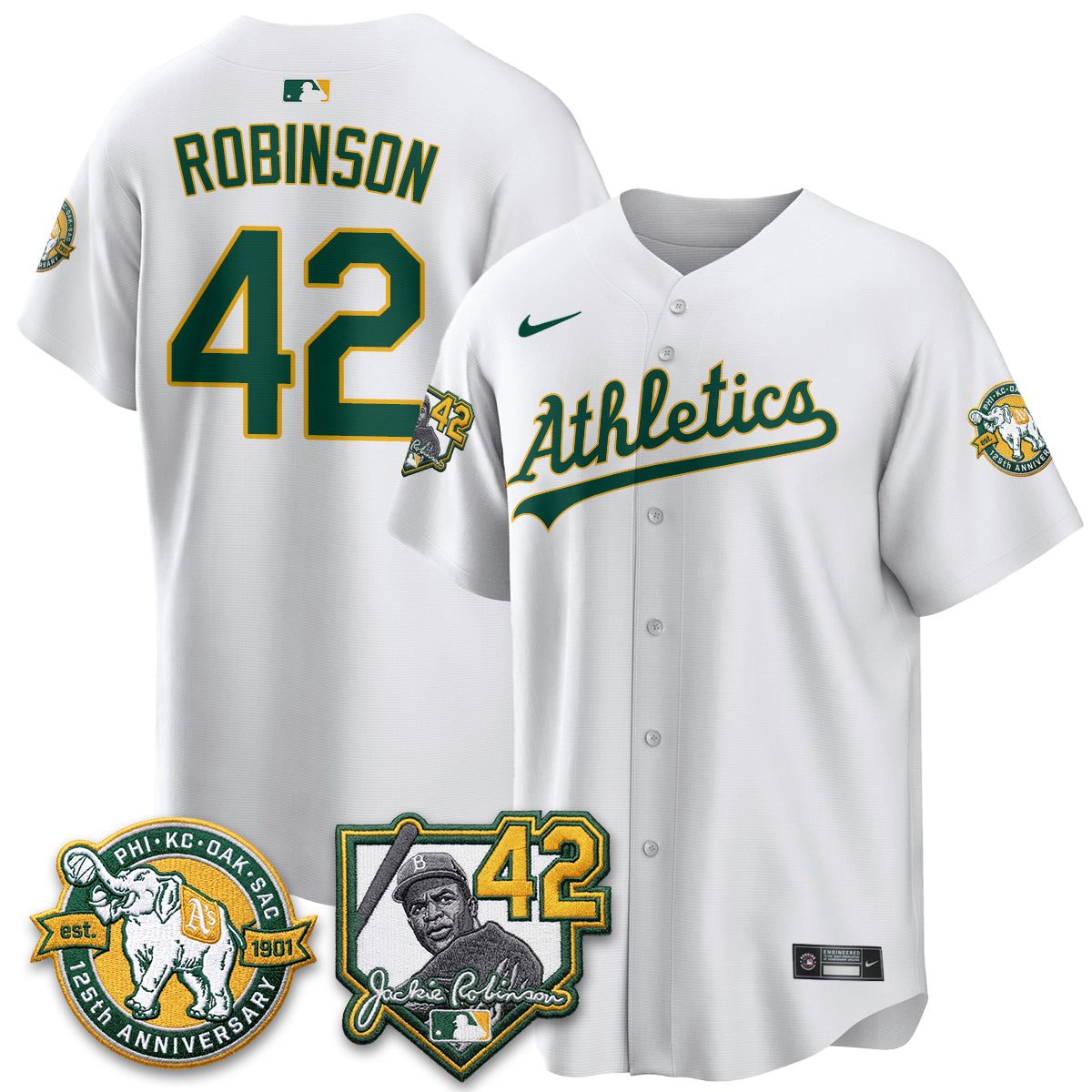 OAK 2026 Jackie Robinson Day - Celebrating 125 Years Limited Vapor Jersey - Stitched