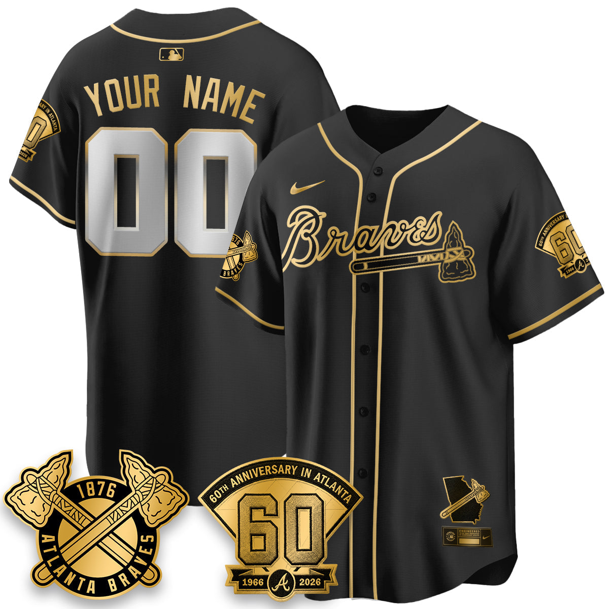 ATL 60th Anniversary Special Edition Vapor Limited Custom Jersey - Stitched