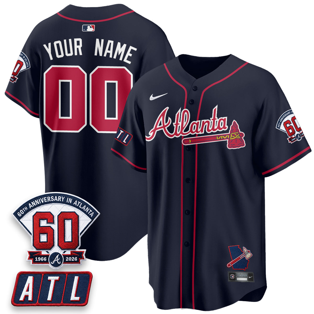 ATL 2026 60th Anniversary Vapor Limited Custom Jersey - Stitched