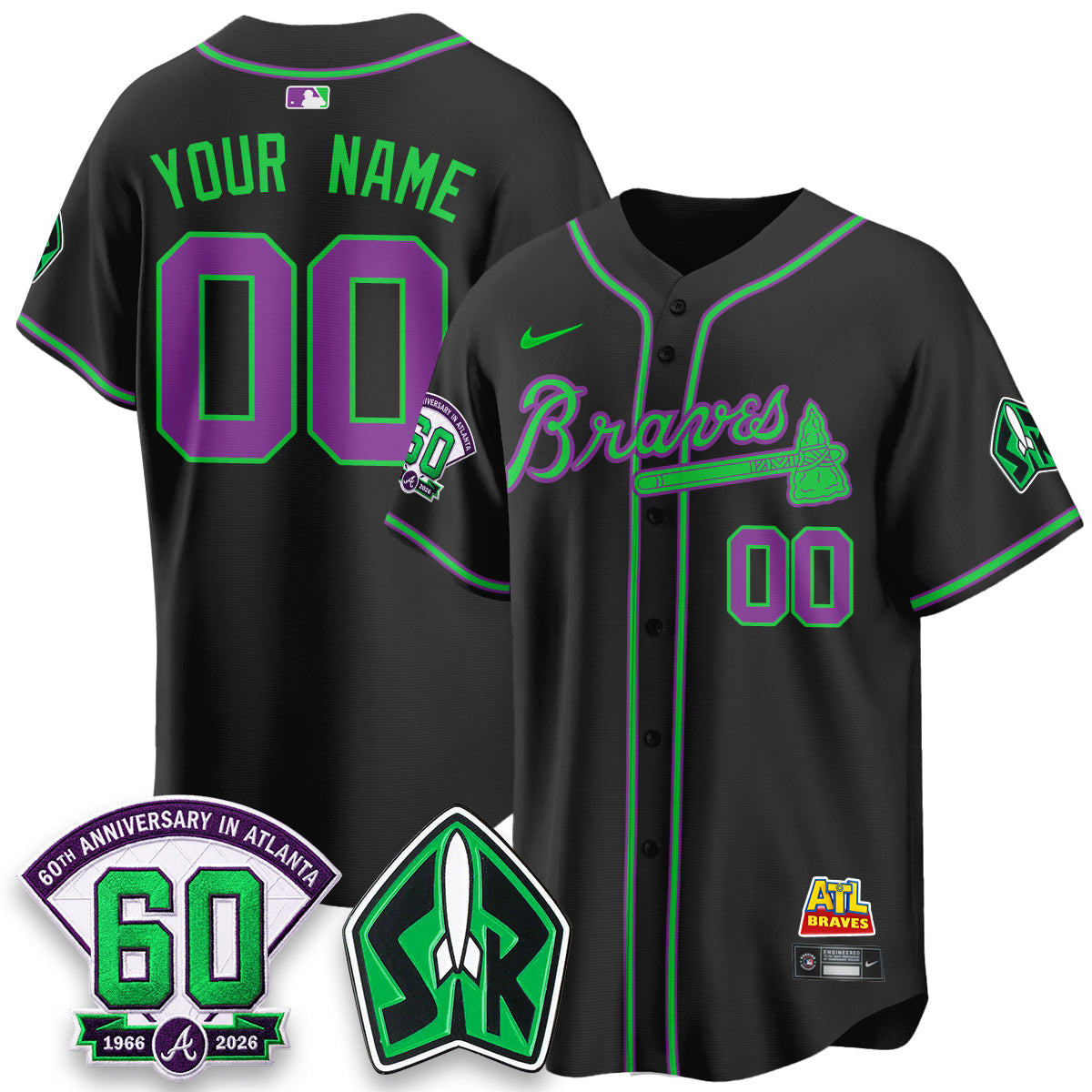 ATL 60th Anniversary Space Ranger Edition Vapor Limited Custom Jersey - Stitched