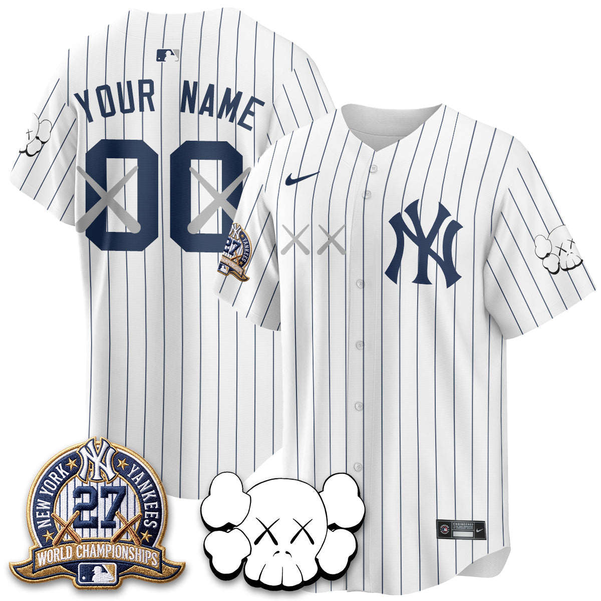 NYY x KAWS Edition Vapor Custom Jersey - Stitched
