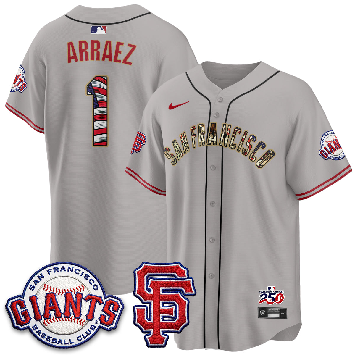 San Francisco Giants2026 Independence Day USA Jersey - Stitched
