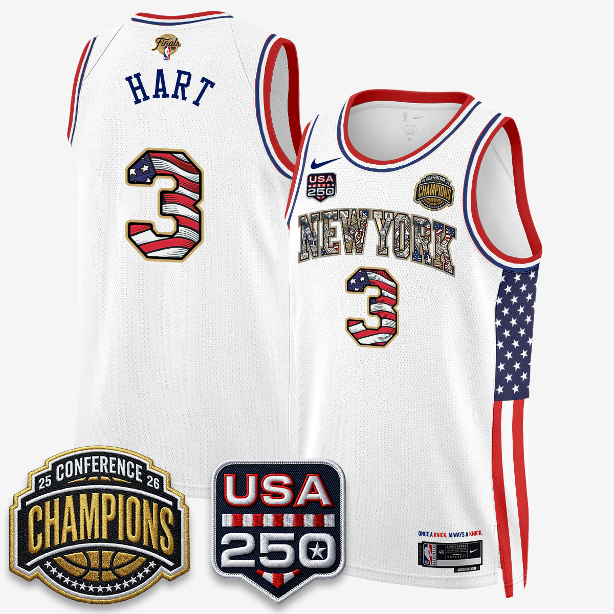 NYK 2026 Basketball  Eastern Conference Champions x Fourth of July Vapor Jersey - Stitched