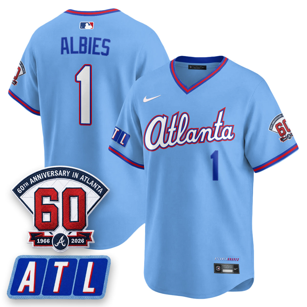 ATL 2026 City Connect - 60th Anniversary in Atlanta Patch Vapor Limited Jersey - Stitched