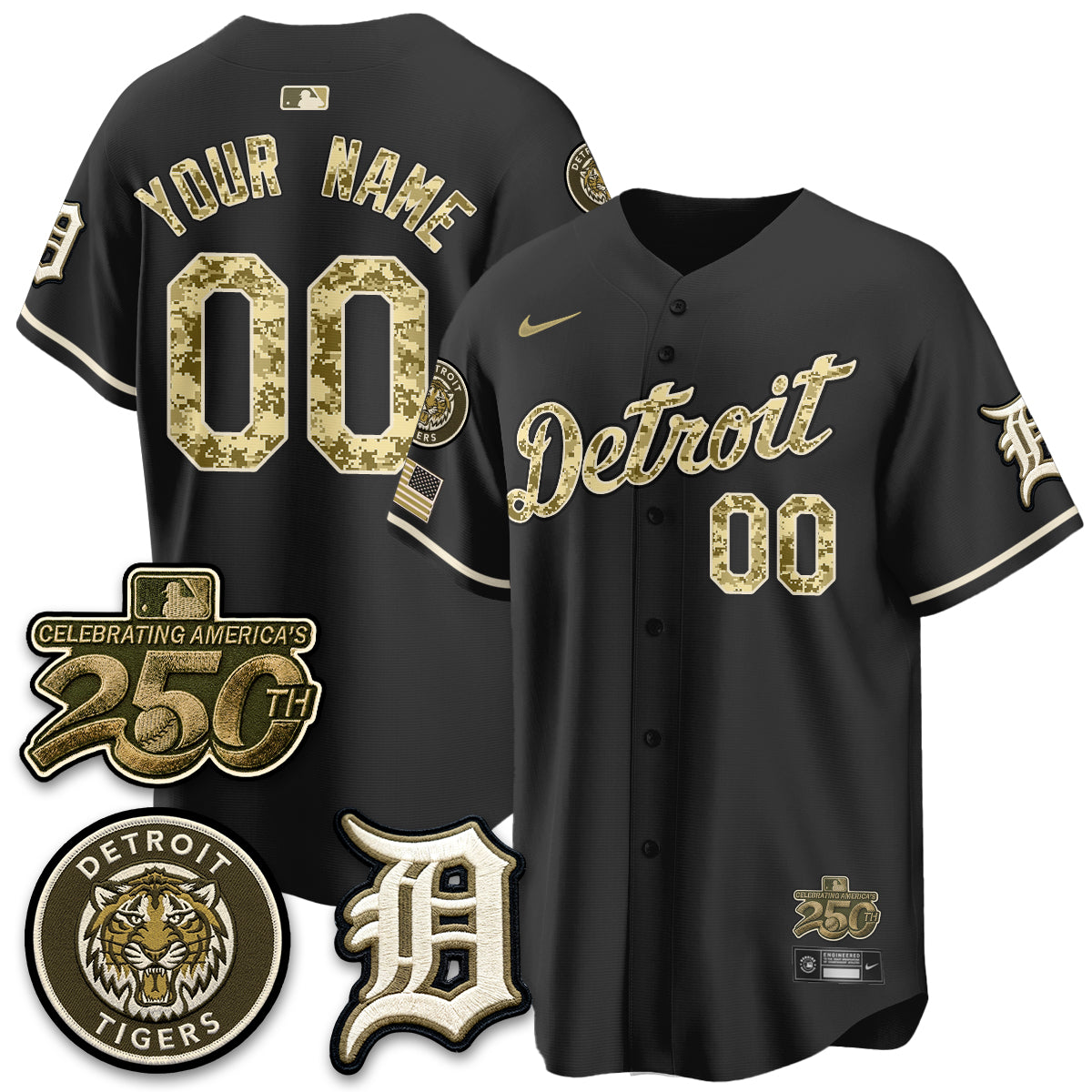 DET 2026 Armed Forces Day Custom Jersey - Stitched