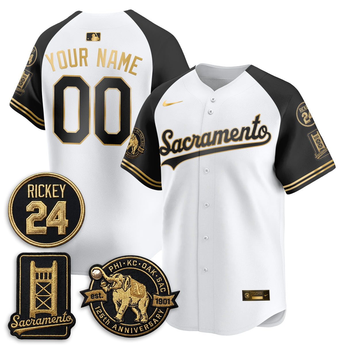 OAK 2026 Alternate Sacramento 125 Years Limited Vapor Gold Edition Custom Jersey - Stitched