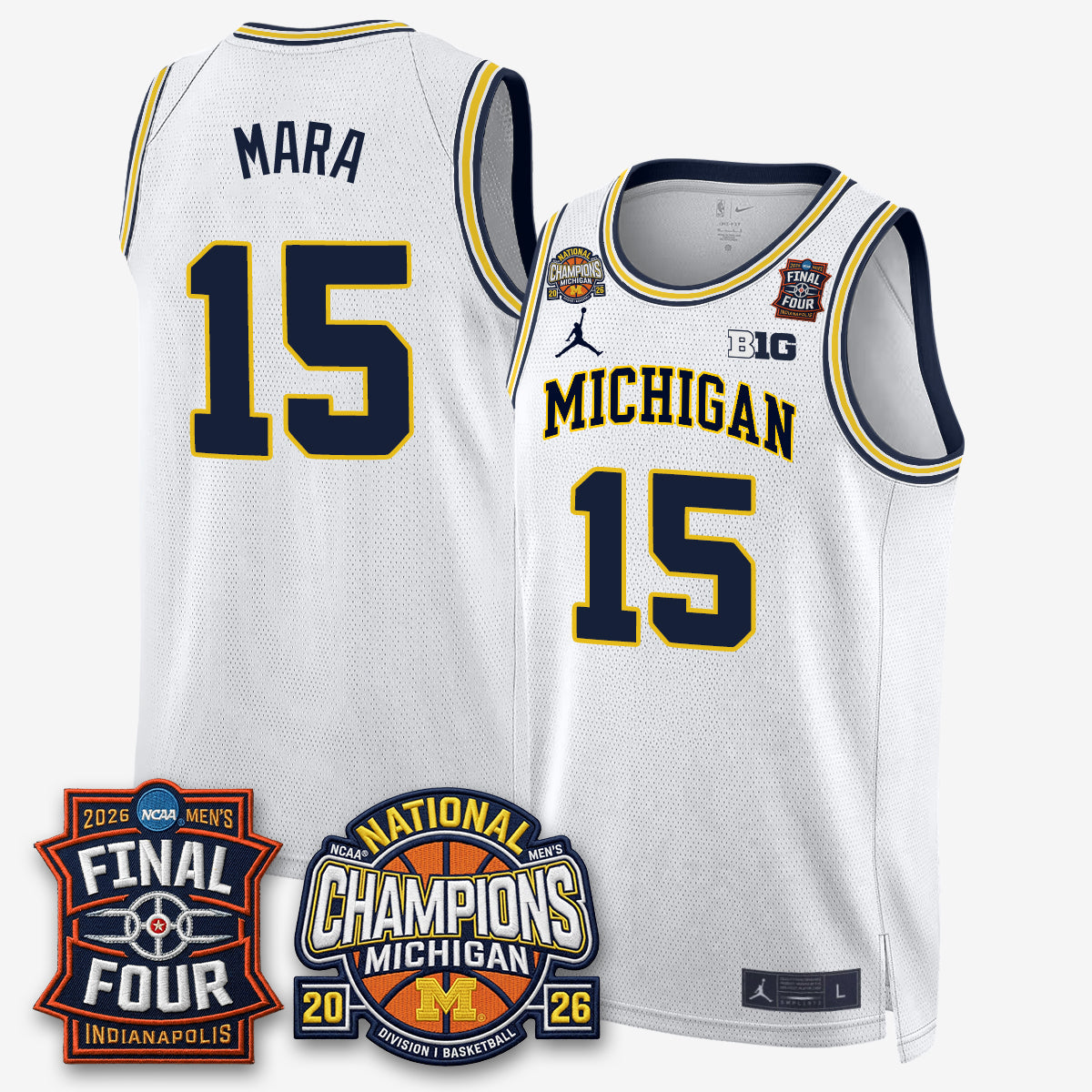 MICH Men's Basketball National Champions Big Text Limited Vapor Jersey - Stitched