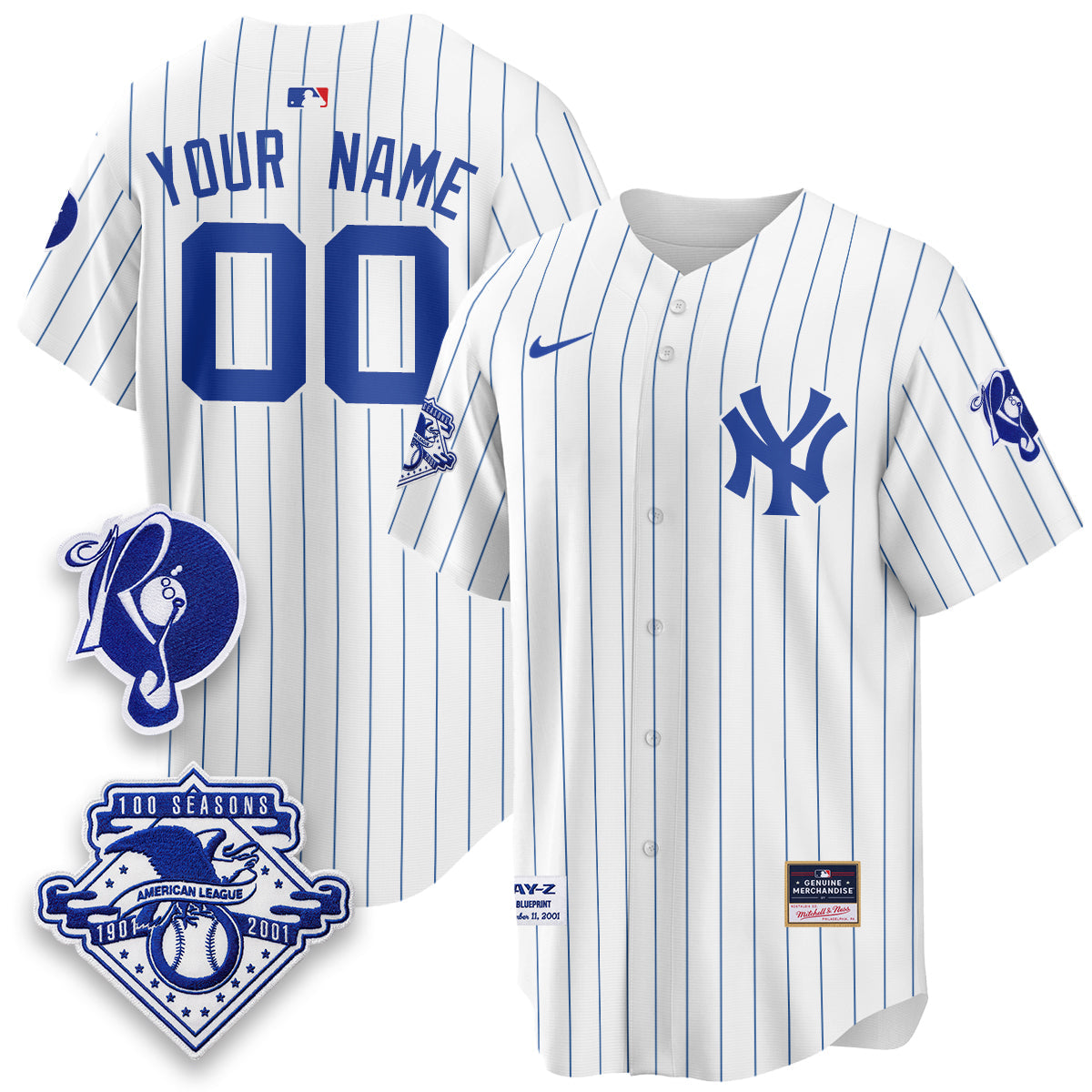 NYY x Jay Z Edition Vapor Custom Jersey - Stitched