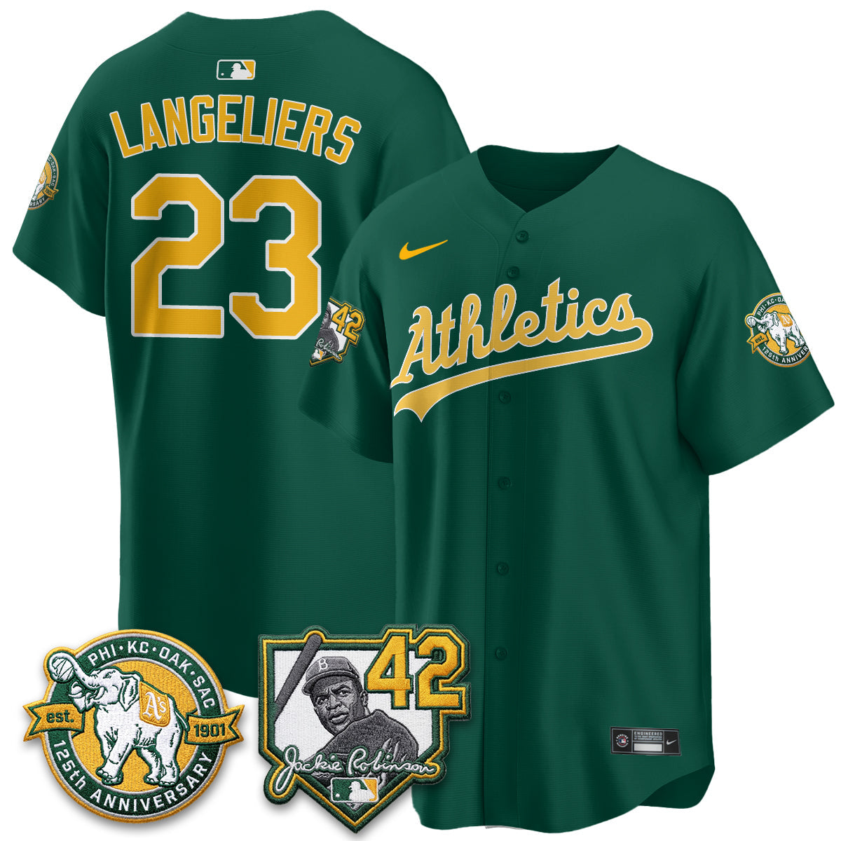 OAK 2026 Jackie Robinson Day - Celebrating 125 Years Limited Vapor Jersey - Stitched