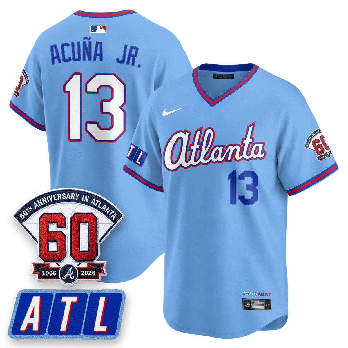 ATL 2026 City Connect - 60th Anniversary in Atlanta Patch Vapor Limited Jersey - Stitched