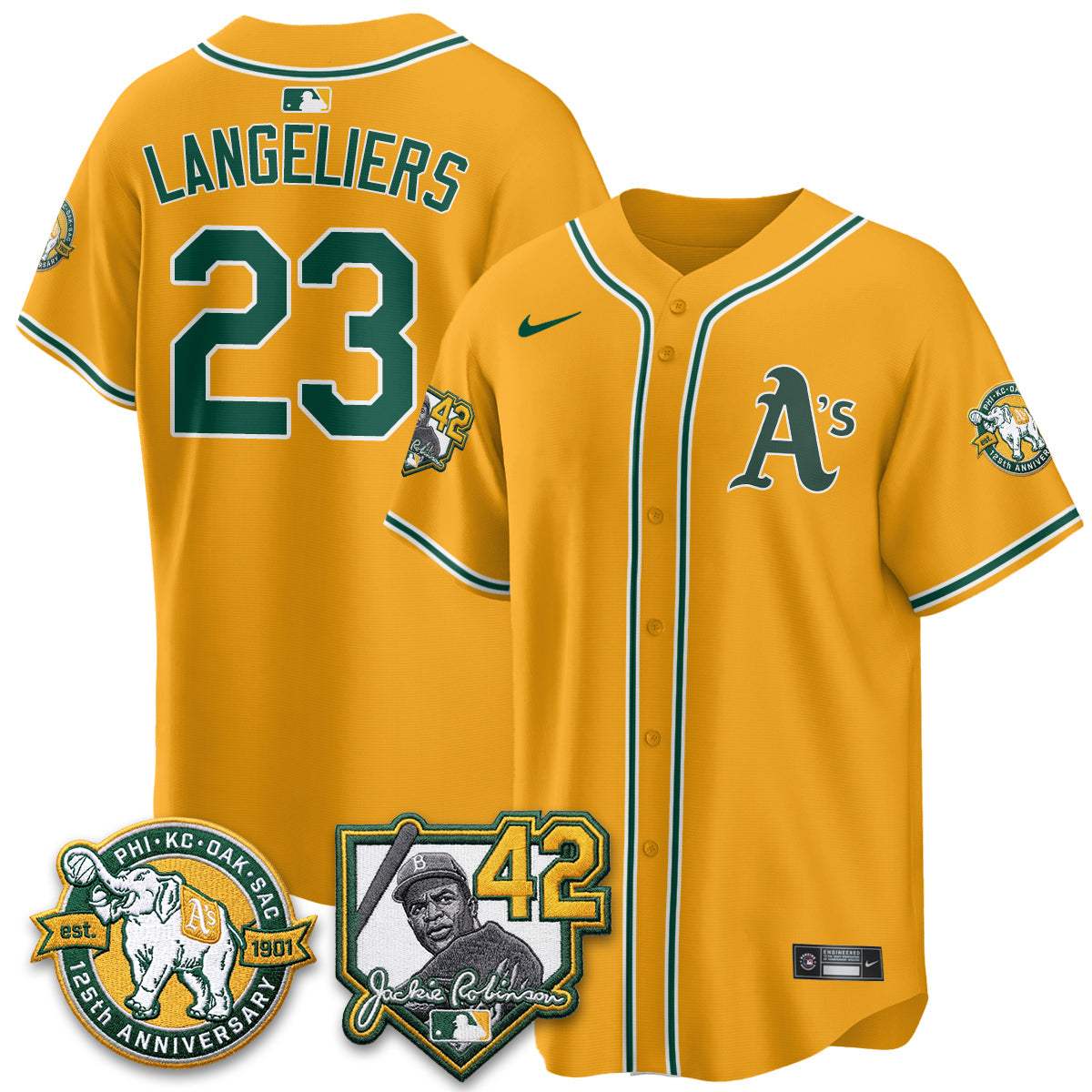 OAK 2026 Jackie Robinson Day - Celebrating 125 Years Limited Vapor Jersey - Stitched
