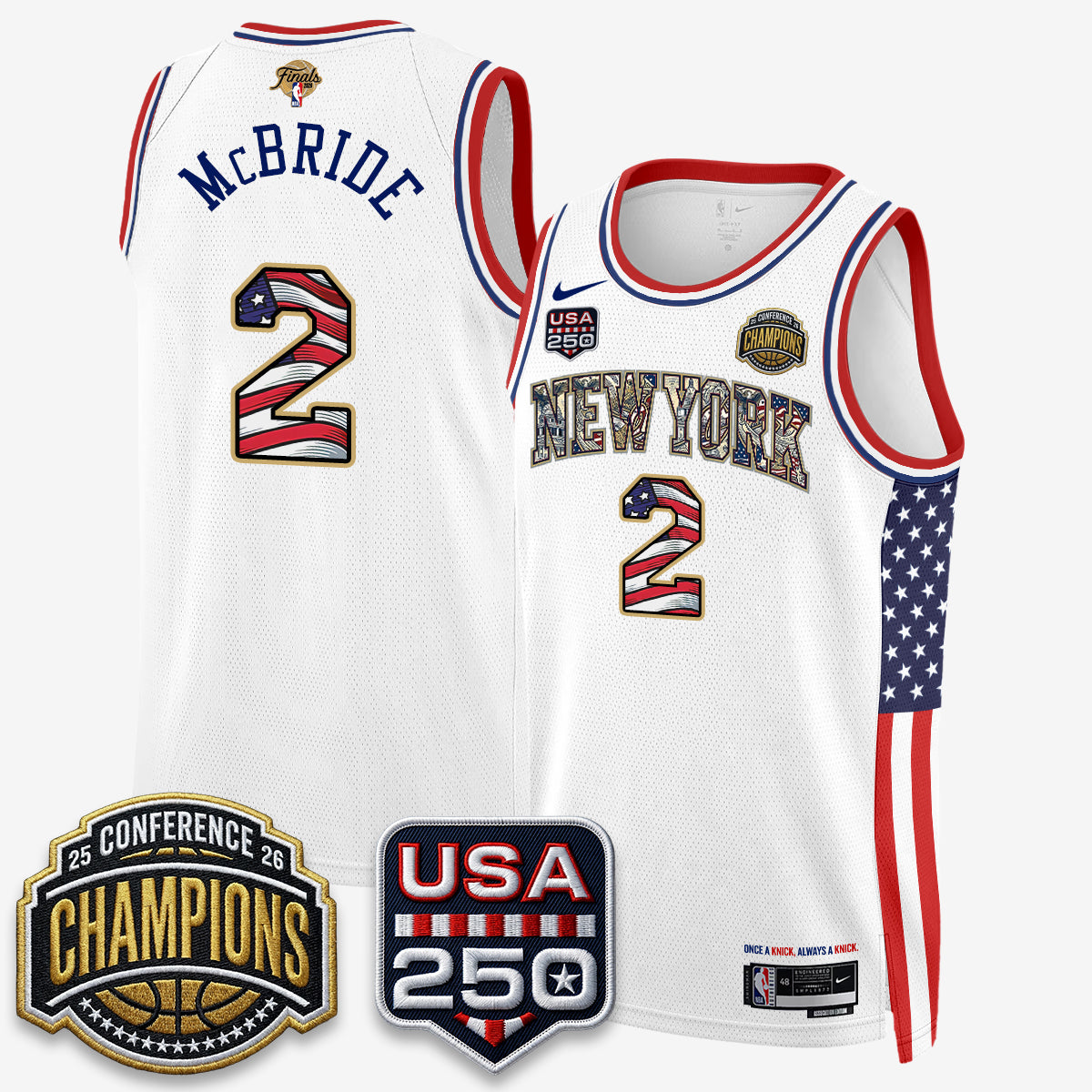 NYK 2026 Basketball  Eastern Conference Champions x Fourth of July Vapor Jersey - Stitched