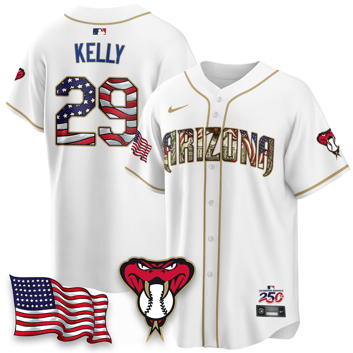 ARI 2026 Independence Day USA Vapor Limited Jersey - Stitched