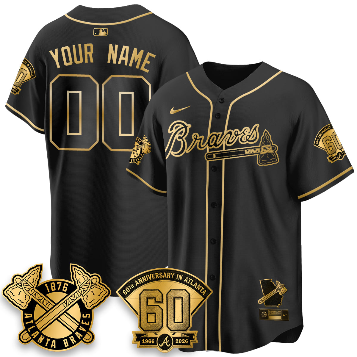 ATL 60th Anniversary Special Edition Vapor Limited Custom Jersey - Stitched