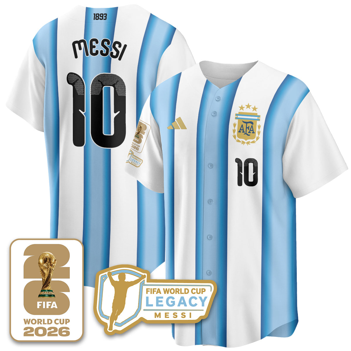 Argentina Soccer National Team x Baseball Vapor Limited Jersey - Stitched