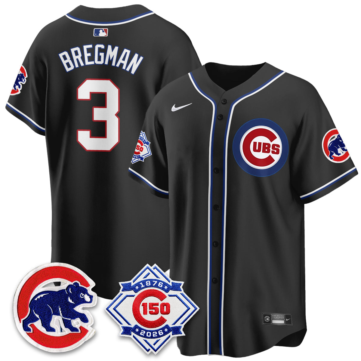 CHC 150th Anniversary Black Out Style Vapor Premier Limited Jersey - Stitched