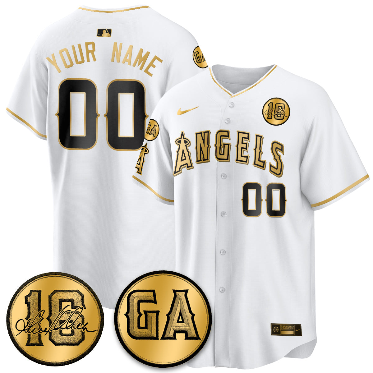 LAA Garret Anderson Tribute Patch Vapor Custom Jersey - Stitched V2