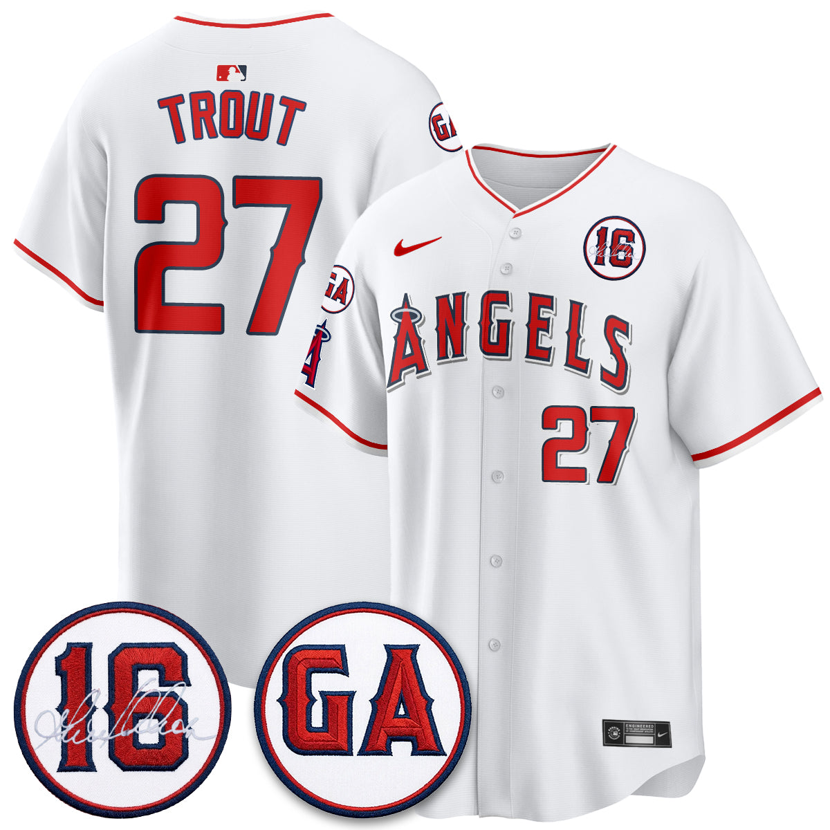 LAA Garret Anderson Tribute Patch Vapor Premier Limited Jersey - Stitched