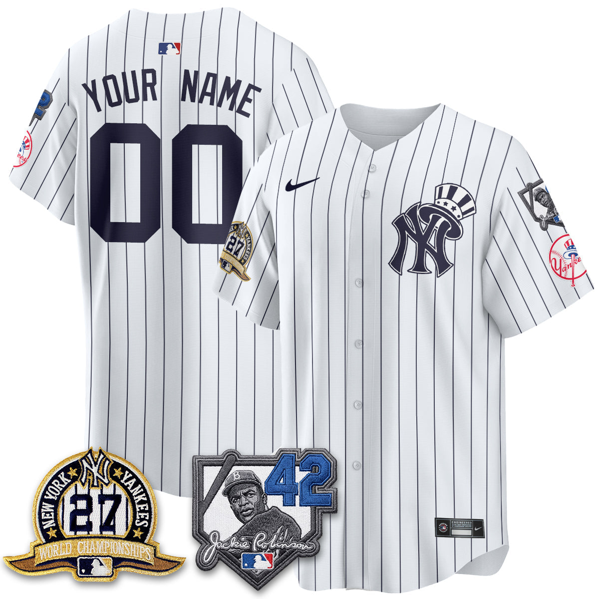 NYY 2026 Jackie Robinson Day Vapor Limited Gold Edition Custom Jersey - Stitched - V2