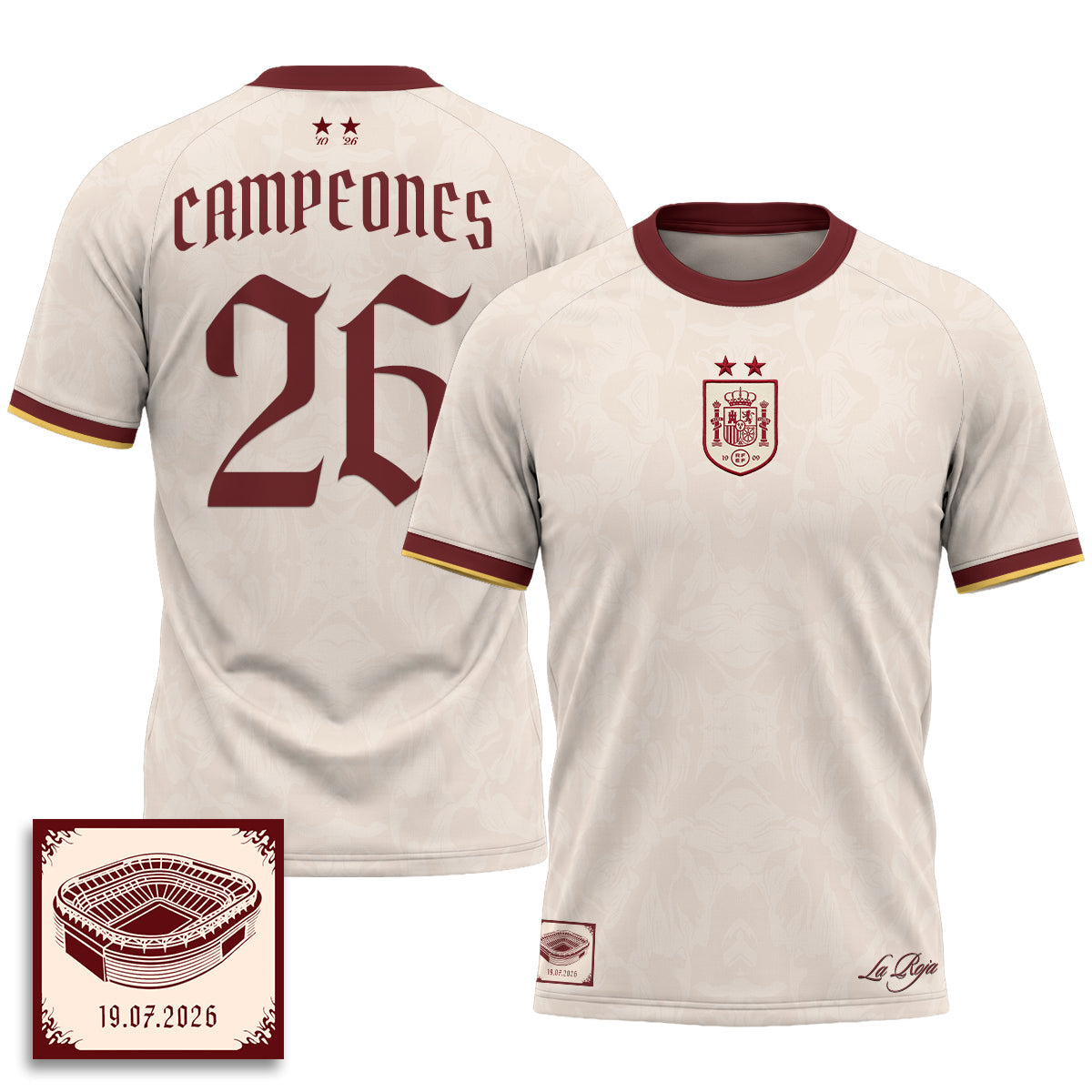 Spain 2026 Soccer Champions Vapor Jersey - Printed