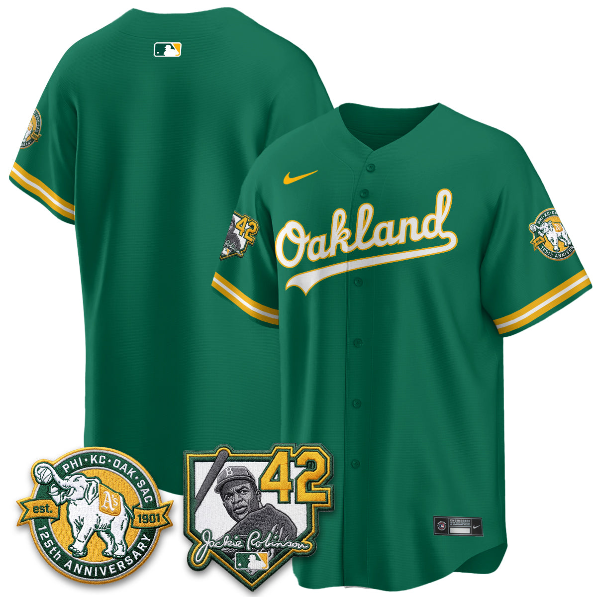 OAK 2026 Jackie Robinson Day - Celebrating 125 Years Limited Vapor Jersey - Stitched