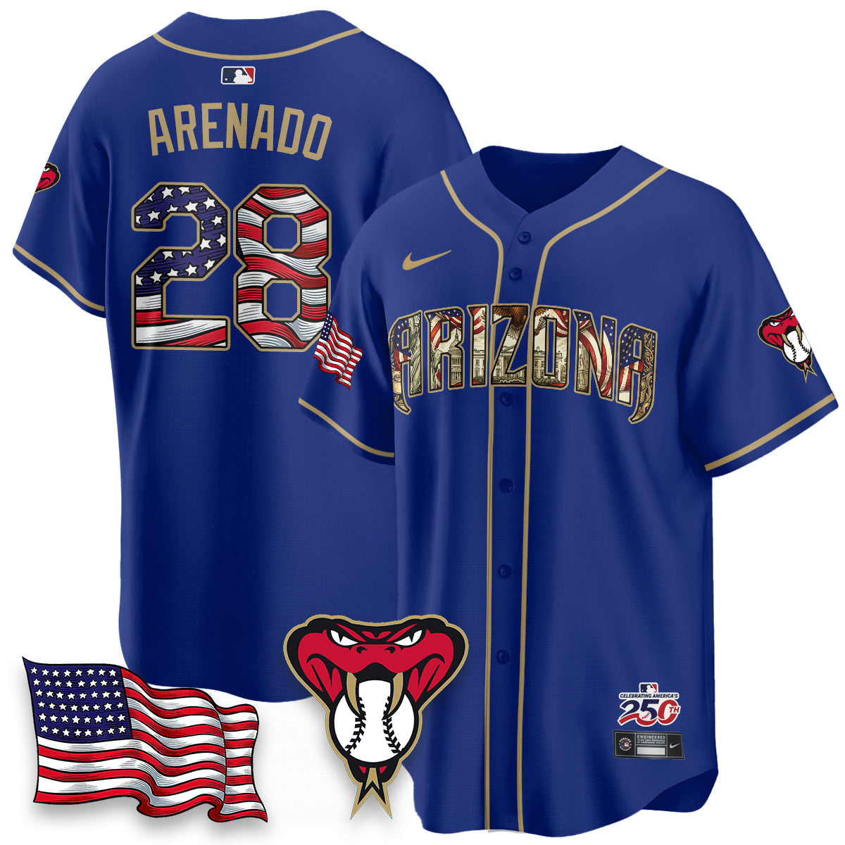 ARI 2026 Independence Day USA Vapor Limited Jersey - Stitched