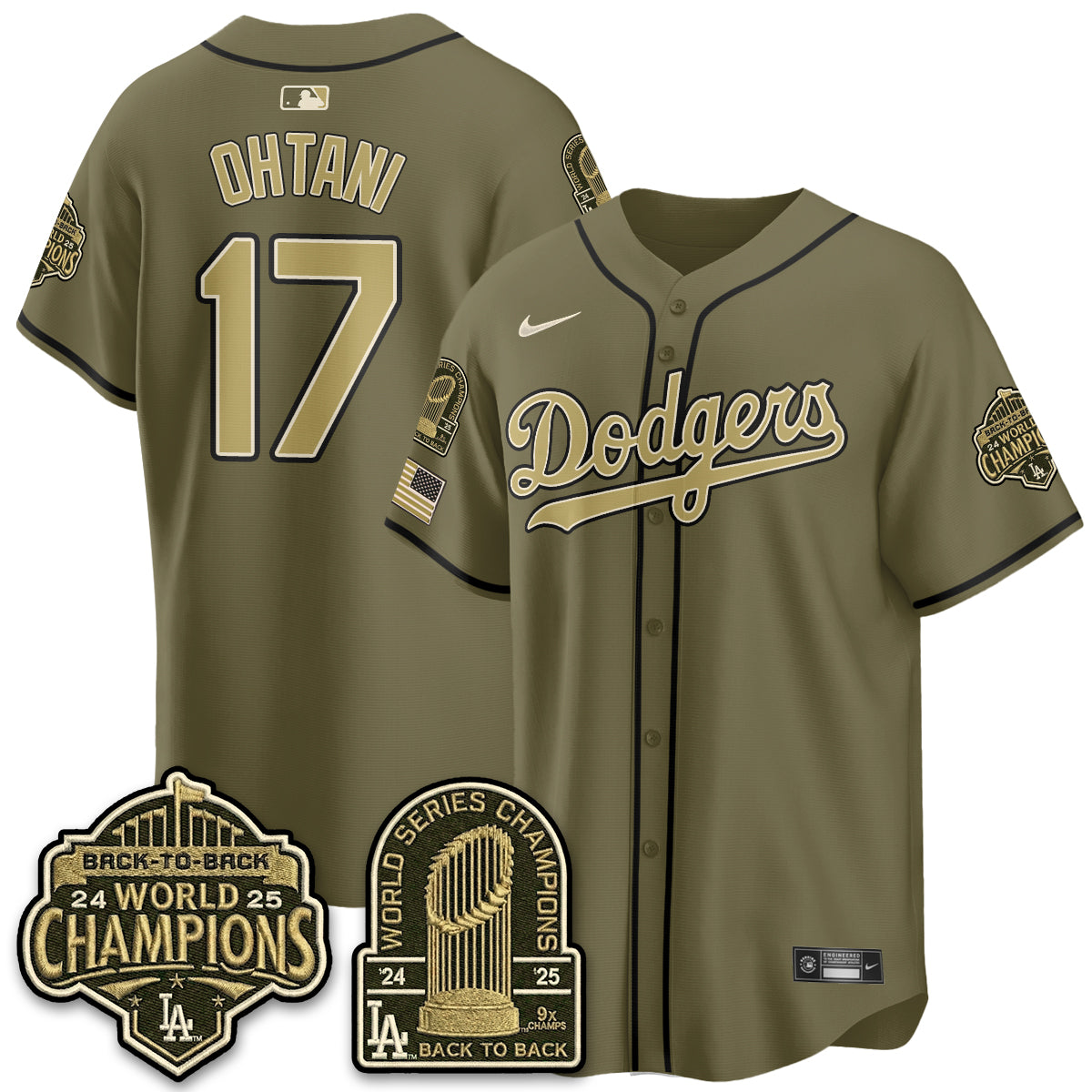 LAD New Era Olive 2026 Armed Forces Day Jersey -Stitched
